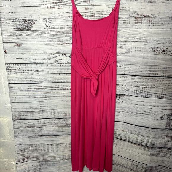 Eloquii Hot Pink Dress Tie Front Cutout Stretch Jersey Women's sz 16 - Picture 5 of 5